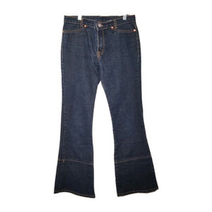 Vtg Y2K Retro 2000 Just Usa Flare Jeans Juniors Size 3/28 Dark Wash Panel Detail